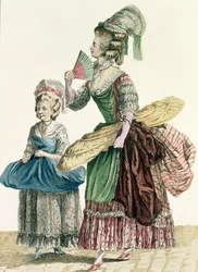 An Elegant Dressmaker Delivering her Work, plate from 